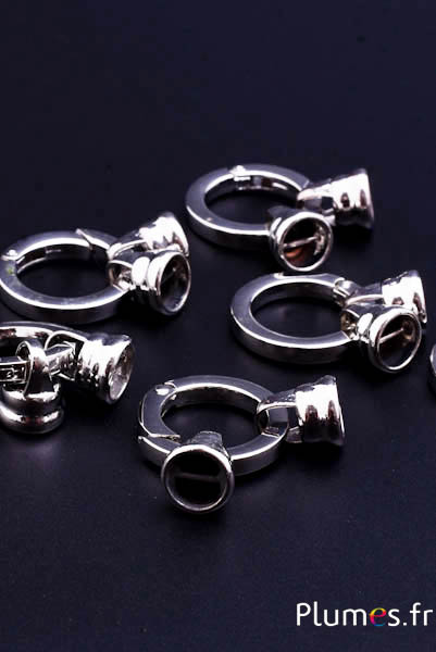 Créoles avec support - Ø 22 mm, trou 2 mm - argenté 